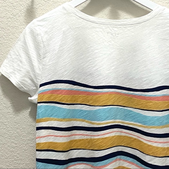 NWT Loft Outlet Wavy Striped Tissue Cotton Tee- Medium - Picture 8 of 12